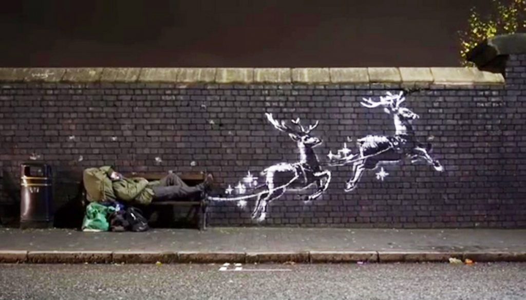 Il Babbo Natale clochard di Banksy